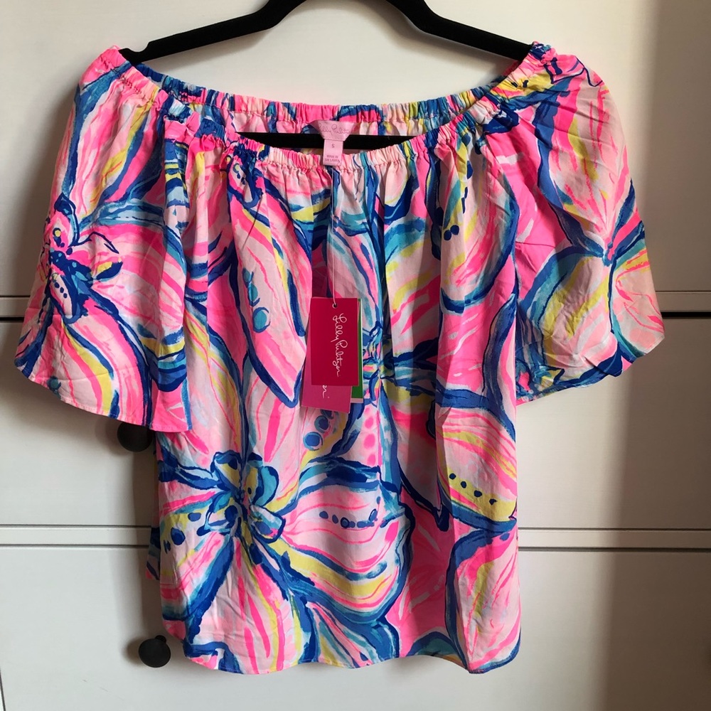 NWT! Lilly Pulitzer Sain Off The Shoulder Top